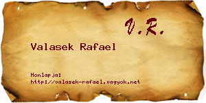 Valasek Rafael névjegykártya